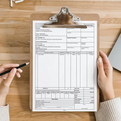 Professional invoice template in retail billing software