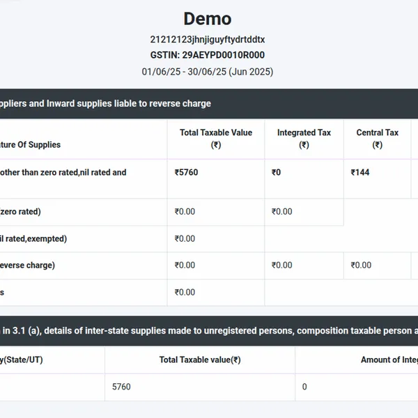 GSTR filing report generation feature in Zubizi gst invoice software