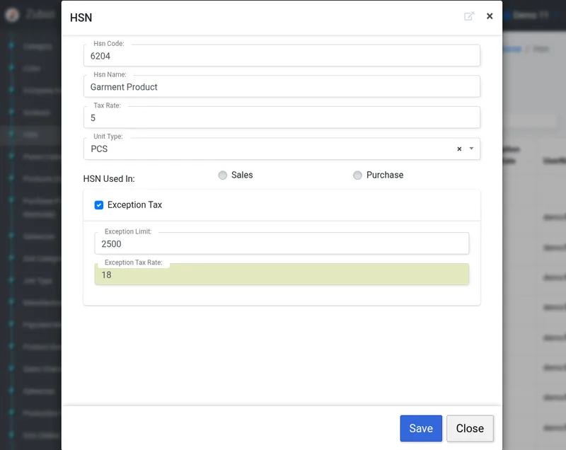 GST rate automation for readymade garments