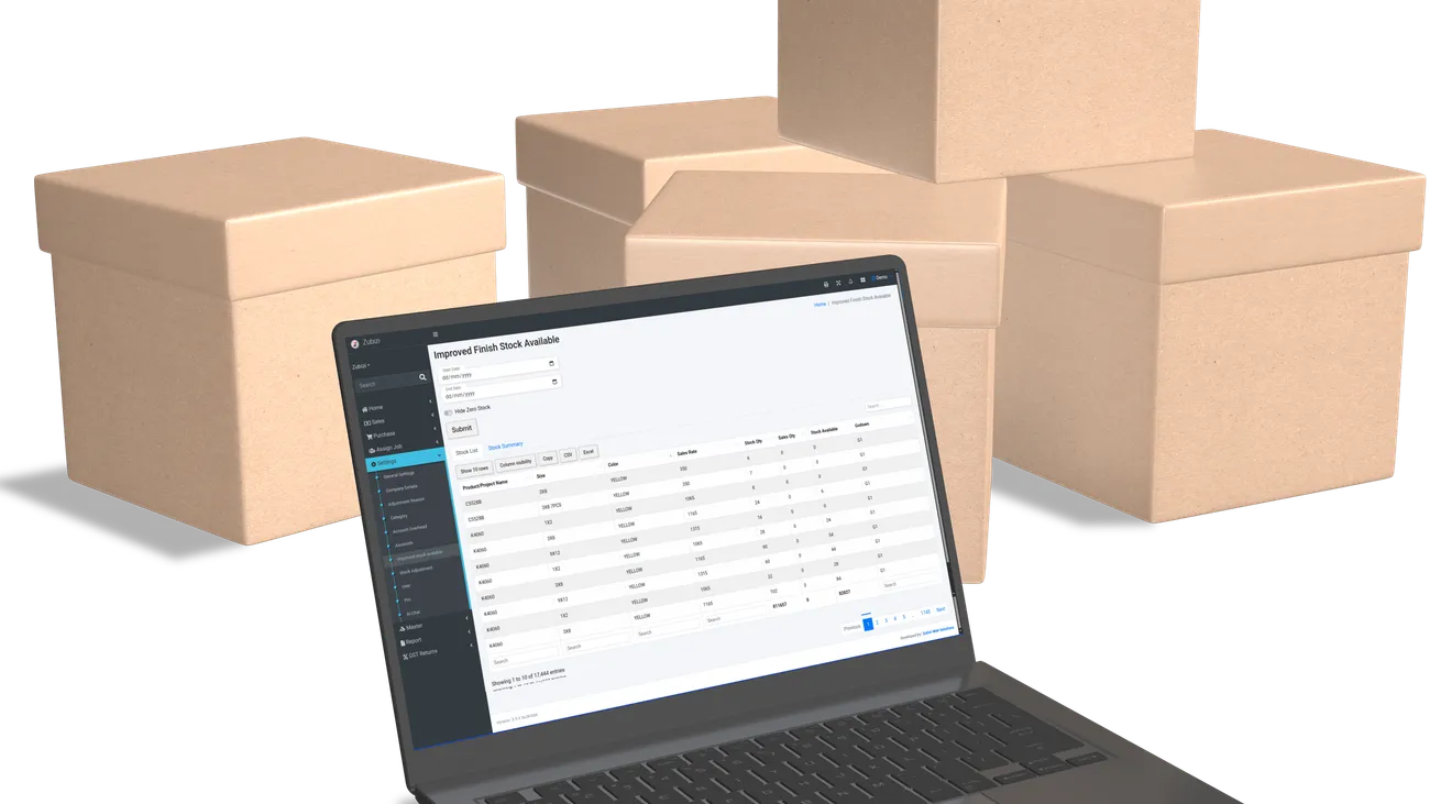 Inventory Management Software for Fashion Retail showing size and color matrix