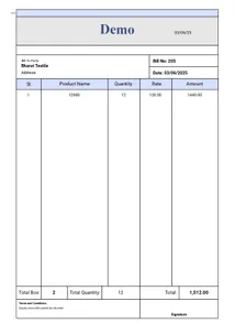 Zubizi Web Solutions Invoice Sample