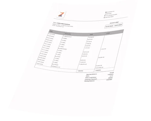 Customer ledger and account statement in retail software