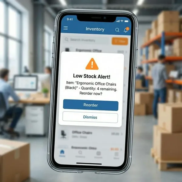 Low stock alert notifications