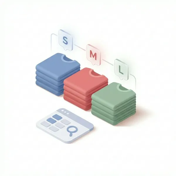 Product variant tracking with size matrix