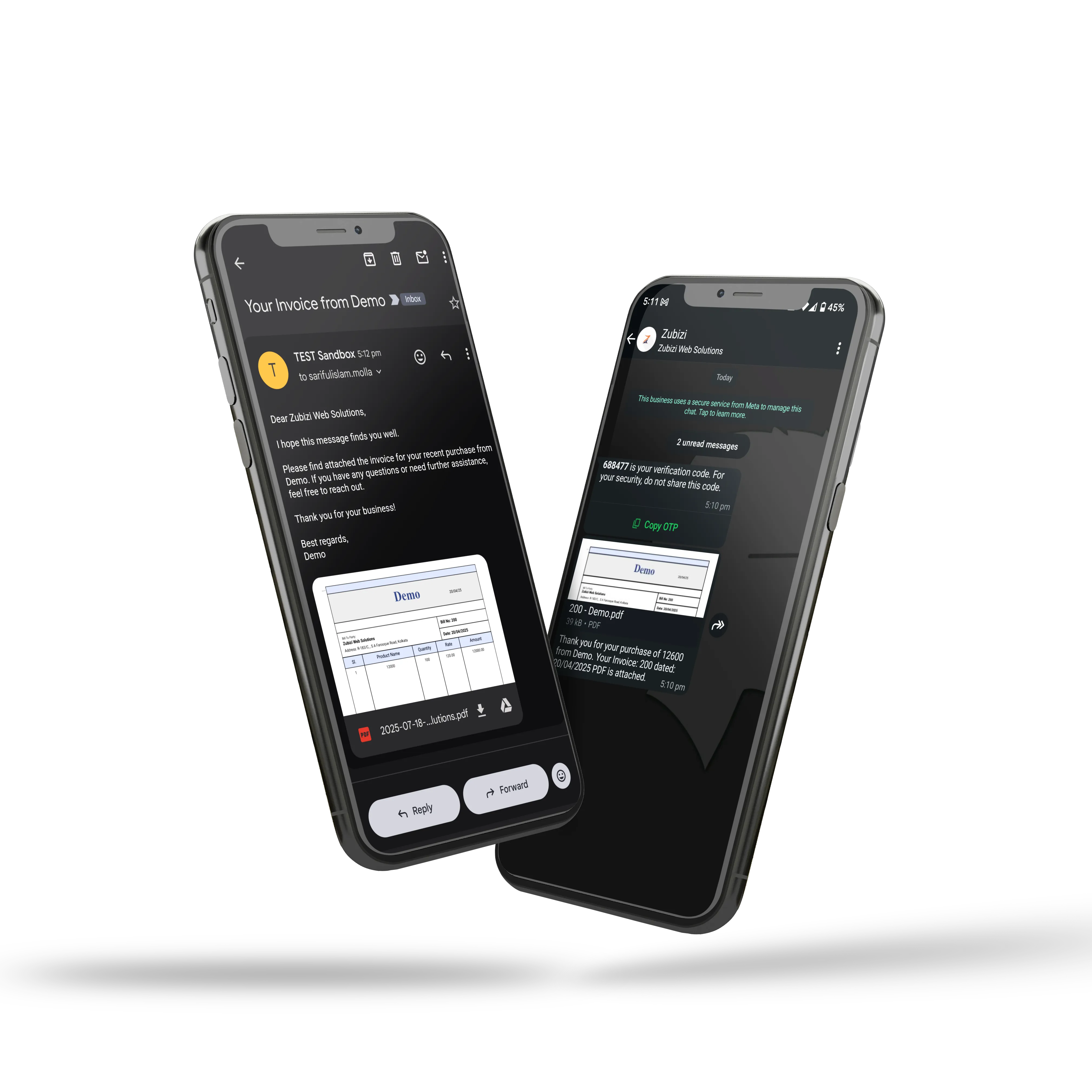 WhatsApp integration for invoices
