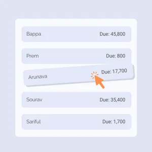 Due list and payment tracking for small business