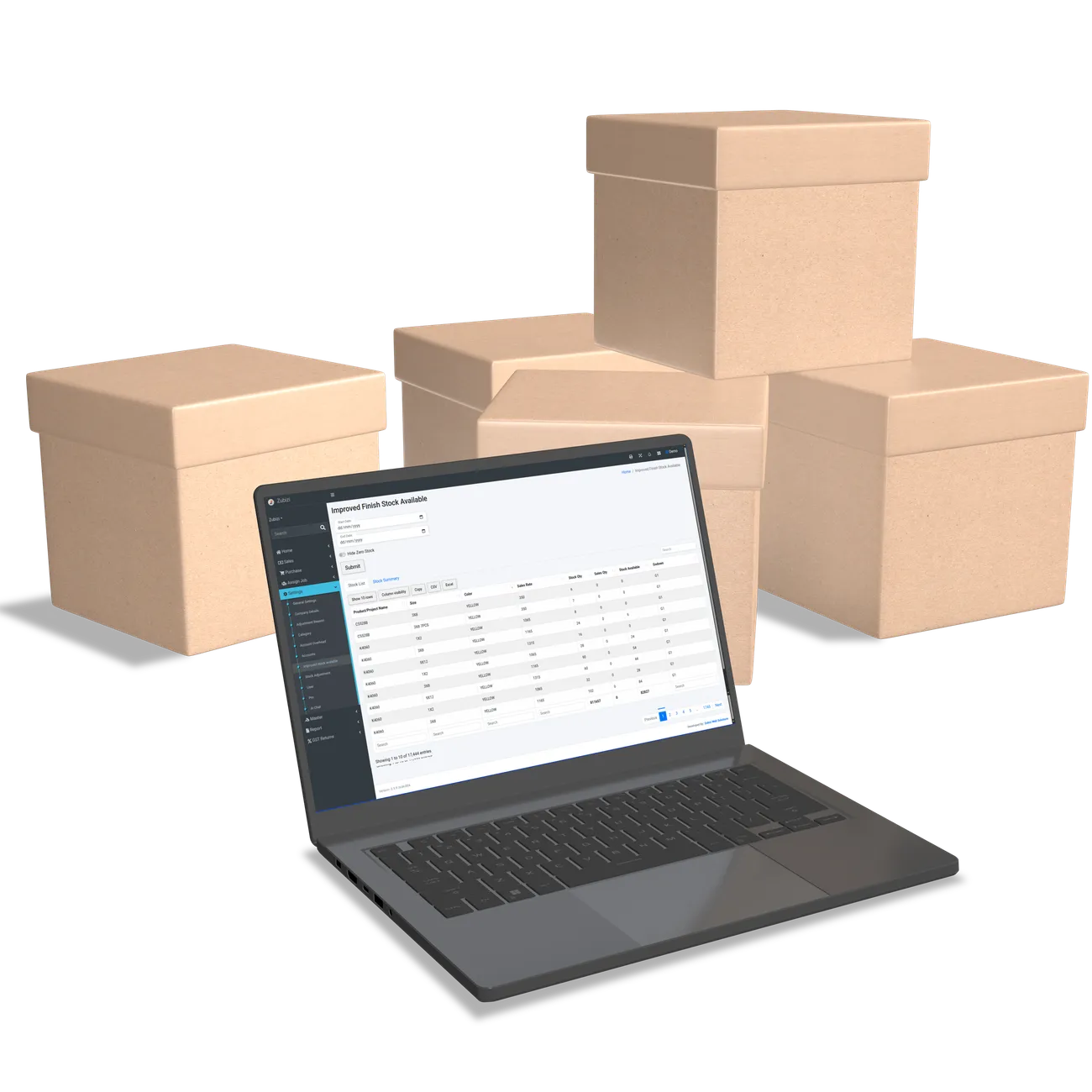 Inventory Management Software for Fashion Retail showing size and color matrix