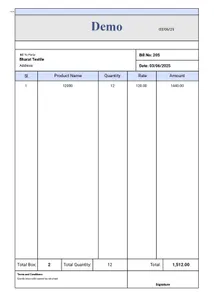 Zubizi Web Solutions Invoice Sample